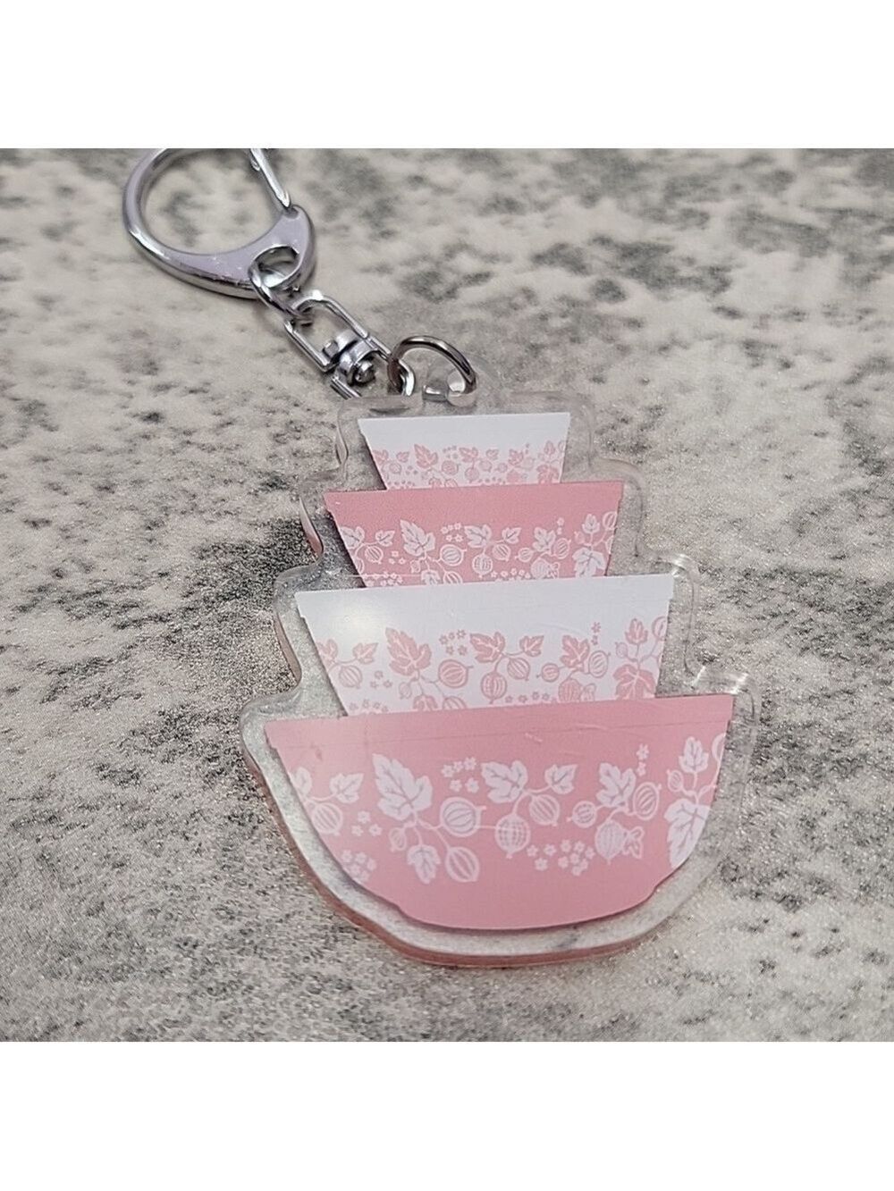 Pyrex Gooseberry stack Keychain Keyring - Picture 2 of 2